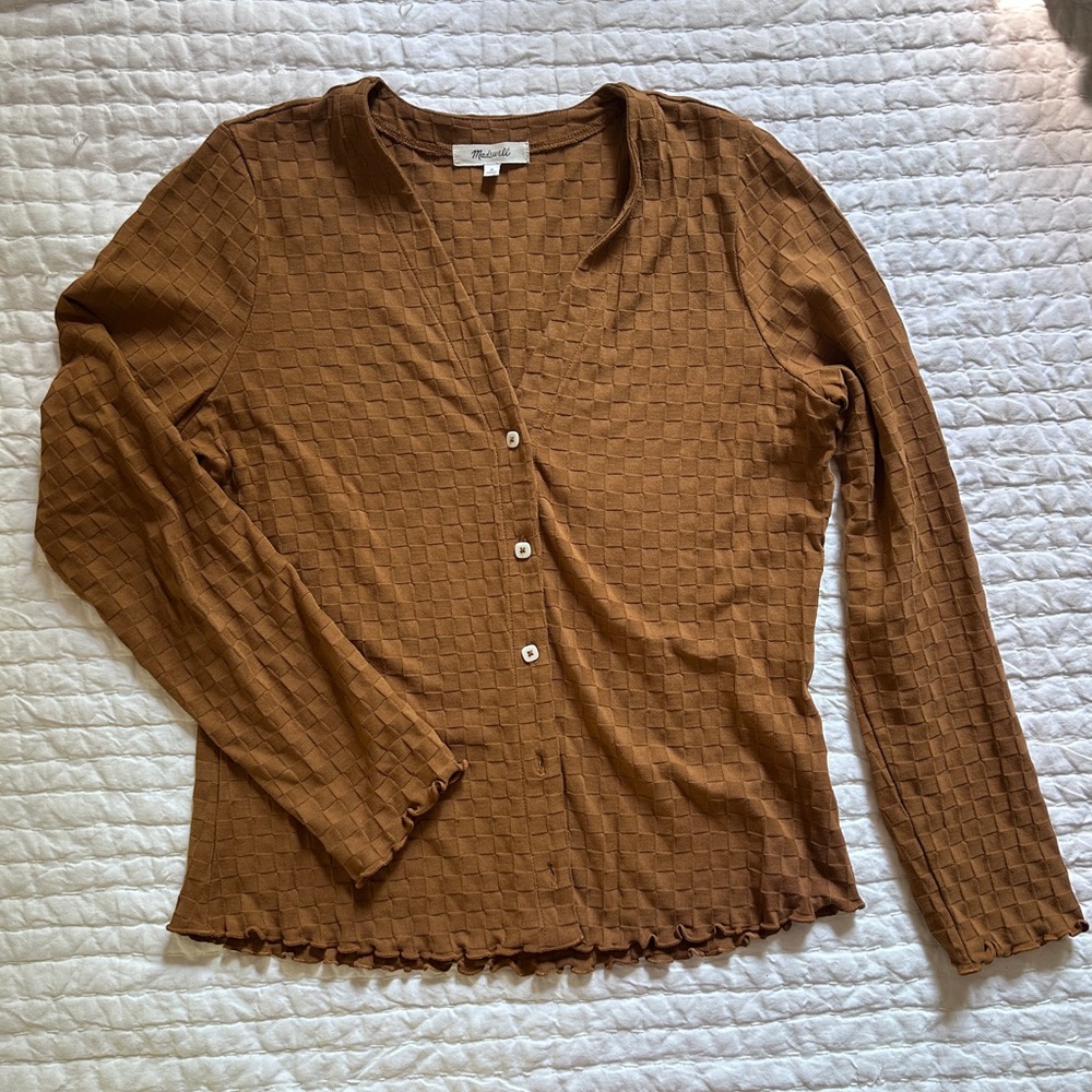 Madewell Brown Textured Cardigan